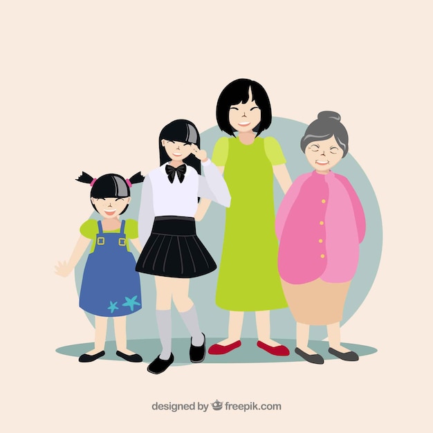 Asian women collection in different ages