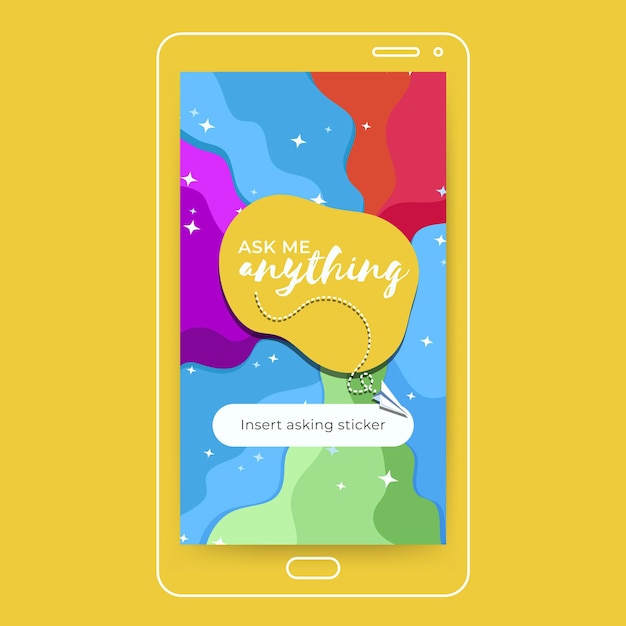 Free vector ask me anything instagram story