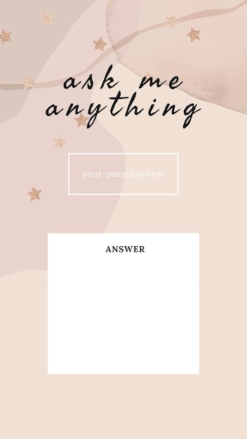 Free vector ask me anything social media story template