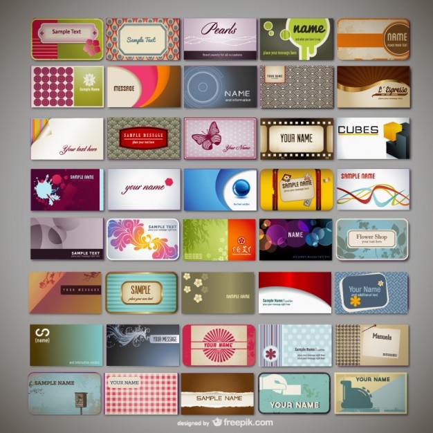 Free Vector assorted business cards templates