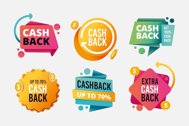 Assortment of cashback labels