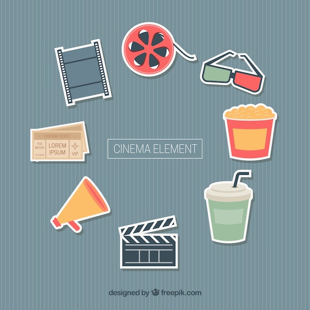 Free Vector assortment of cinema elements