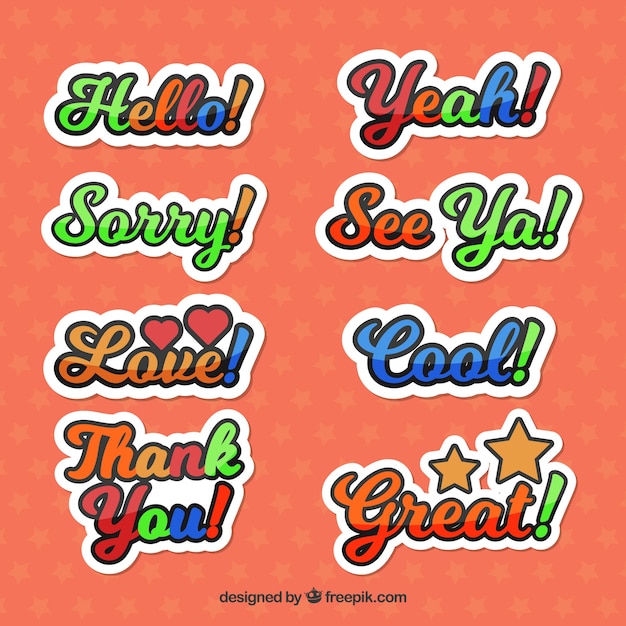 Free Vector assortment of decorative stickers