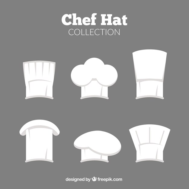 Assortment of different kind of chef hats