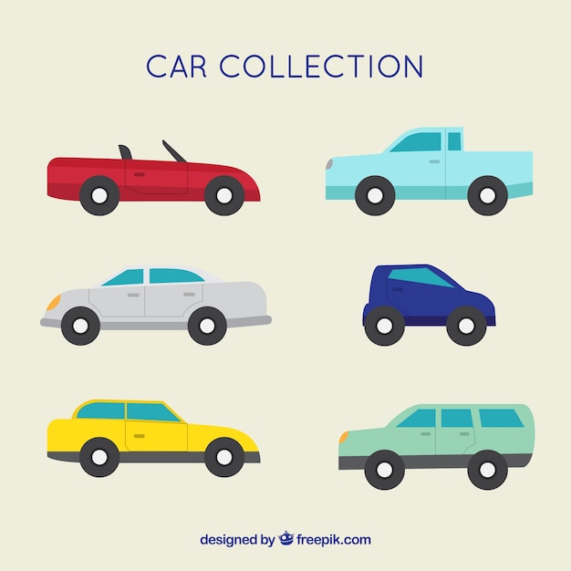 Free Vector assortment of fantastic cars in flat design