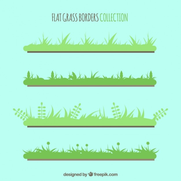 Free vector assortment of flat grass borders