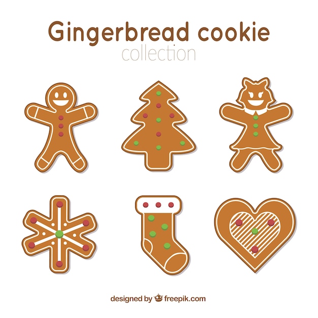 Assortment of gingerbread cookies for christmas