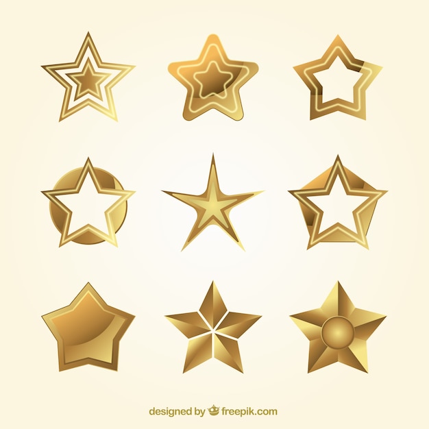 Free Vector assortment of golden stars