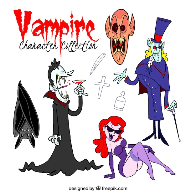 Assortment of hand drawn vampires