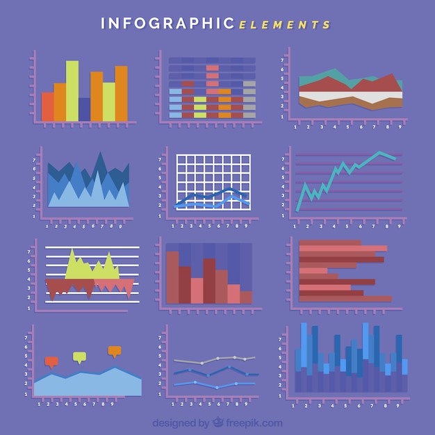 Free vector assortment of infographic charts with variety of designs