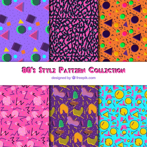 Free vector assortment of modern patterns with colorful shapes