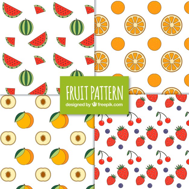 Assortment of patterns with tasty fruits