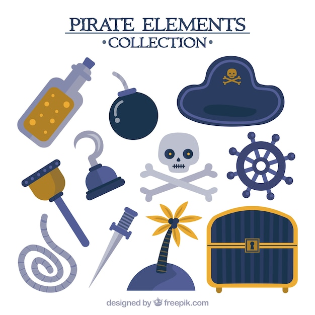 Free Vector assortment of pirate elements