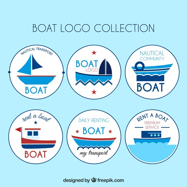 Assortment of round boat logos