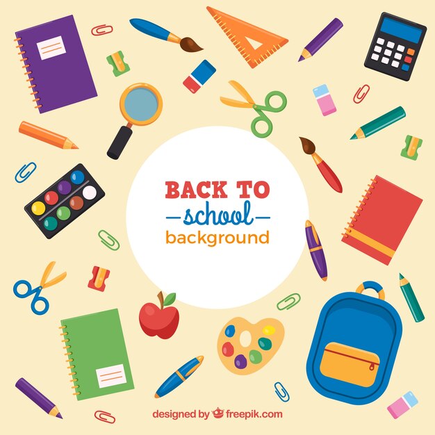 Assortment of school materials