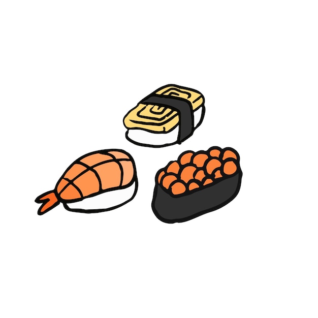 Free Vector assortment of sushi japanese food illustration