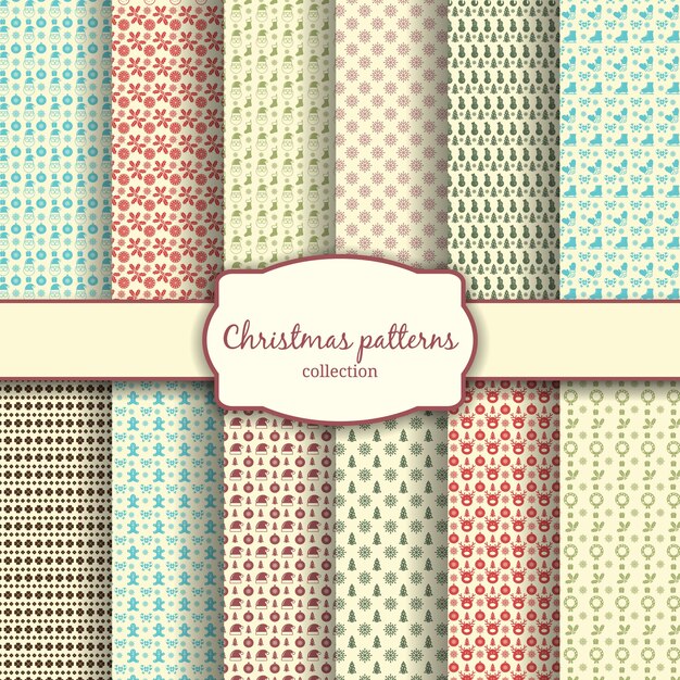 Assortment of Traditional Christmas Patterns with Label