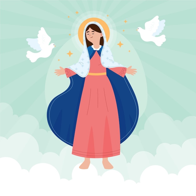 Free Vector assumption of mary illustration