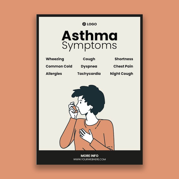 Free Vector asthma symptoms poster template