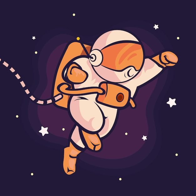 Free vector astronaut in space with stars