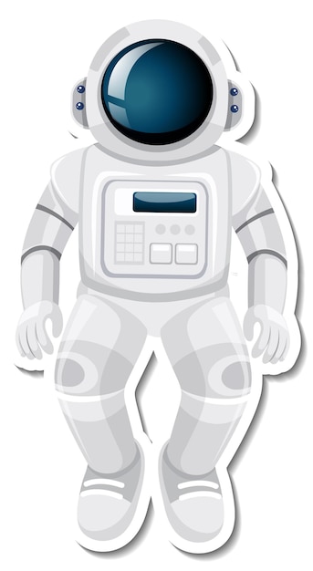 Free Vector astronaut or spaceman cartoon character in sticker style