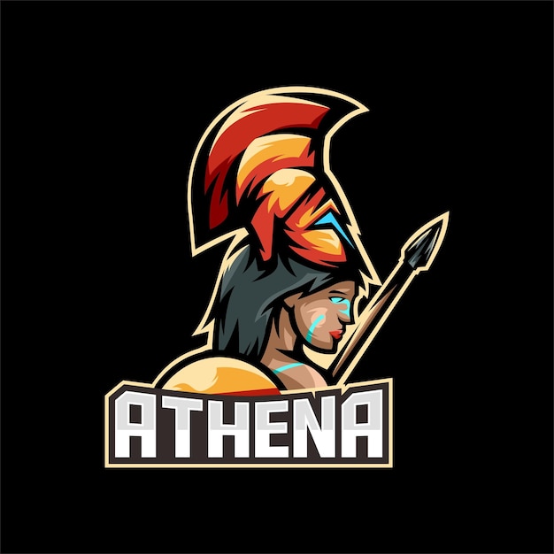 Free Vector athena mascot esport design logo