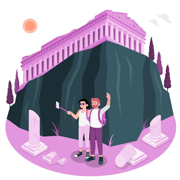 Free Vector athens concept illustration