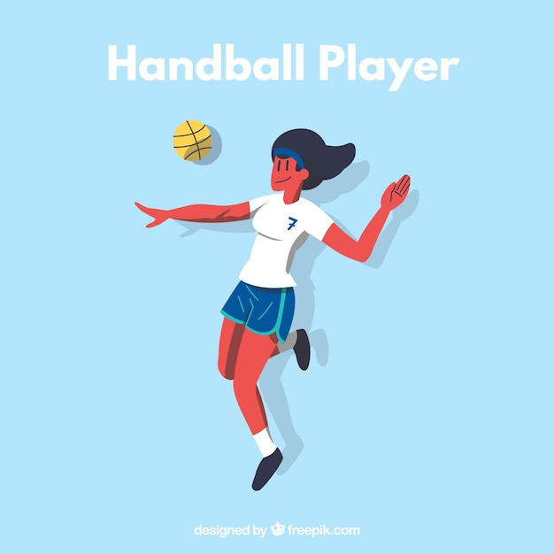 Free Vector athletic handball player with flat design