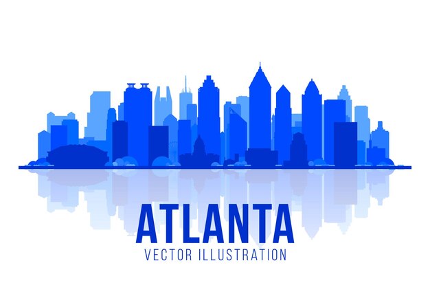 Atlanta Georgia  city silhouette skyline vector background Flat trendy illustration Business travel and tourism concept with modern buildings Image for presentation banner website