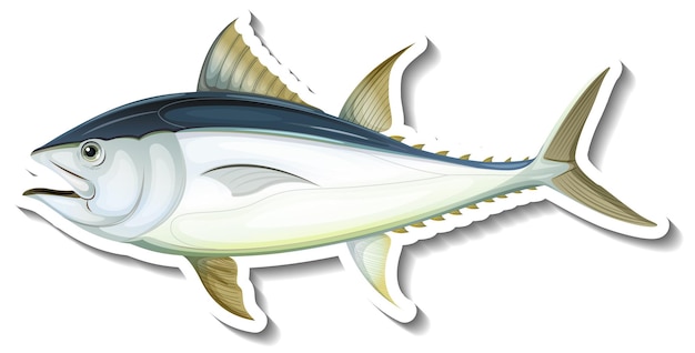 Free Vector atlantic bluefin tuna sticker on white background