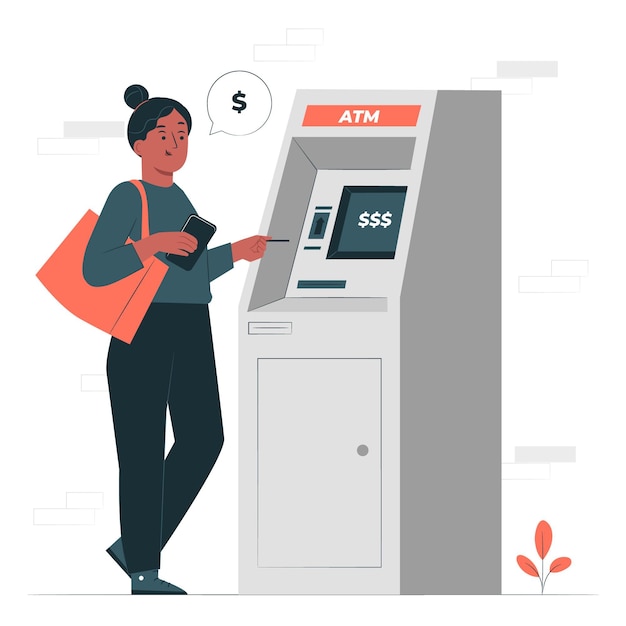 Atm machine concept illustration