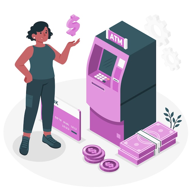 Atm machine concept illustration