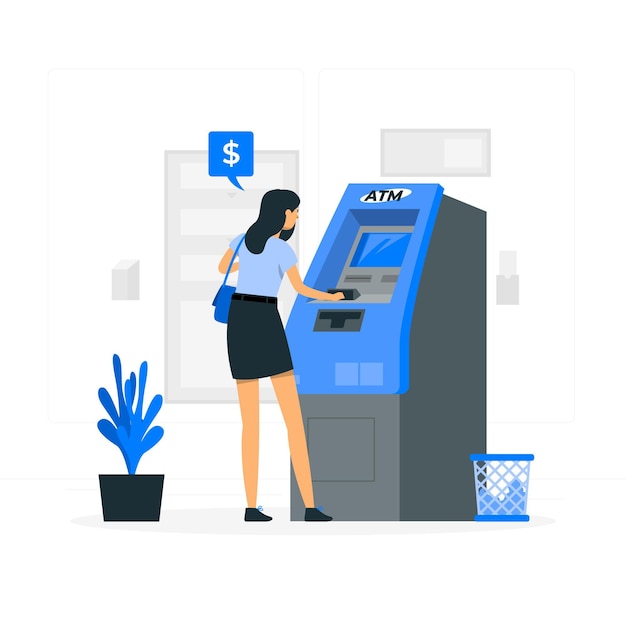 Atm machine concept illustration