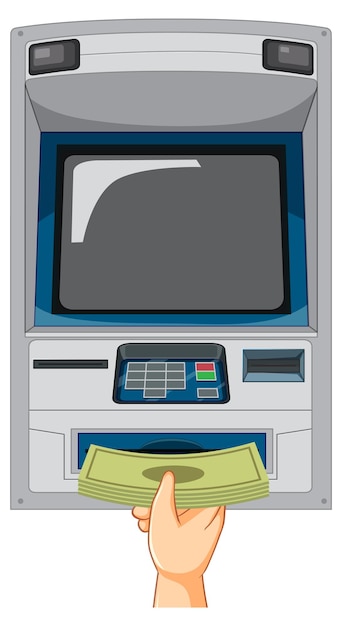 Free Vector atm machine isolated on white background