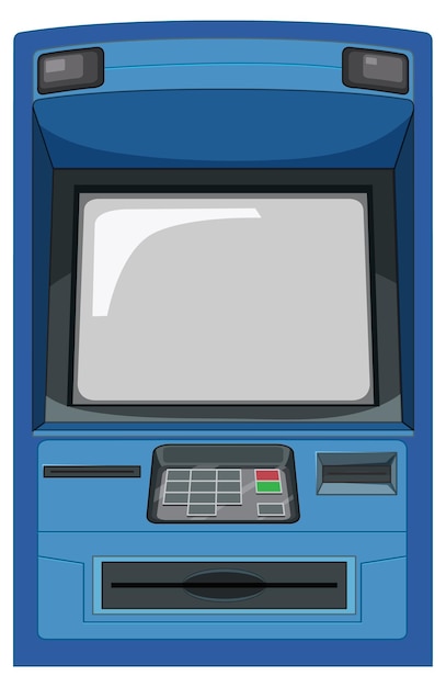 Free Vector atm machine isolated on white background