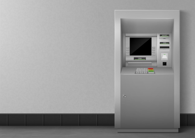 ATM with blank black display