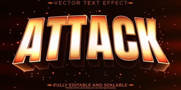 Free vector attack text effect editable war and bomb text style