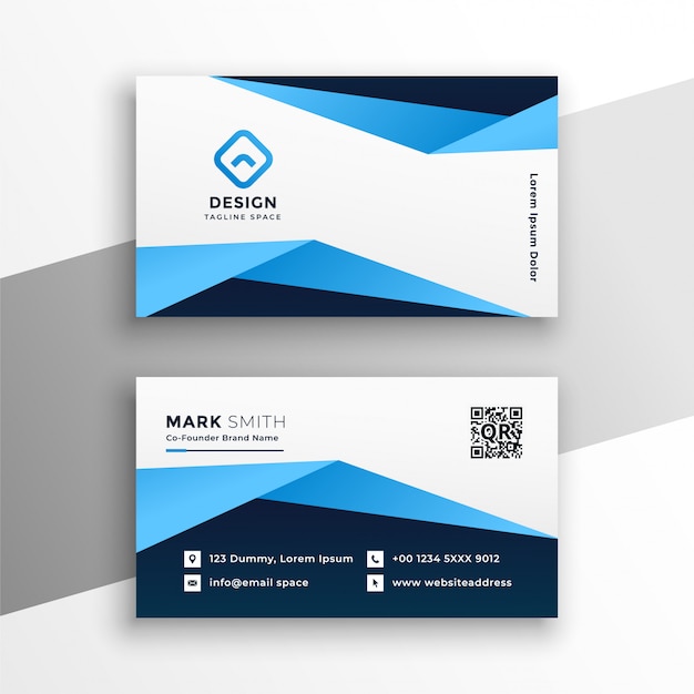 Attractive business card in blue 