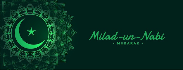 Attractive milad un nabi islamic festival banner 