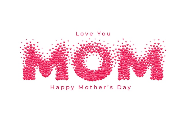 Free vector attractive mother's day greeting in hearts particle style