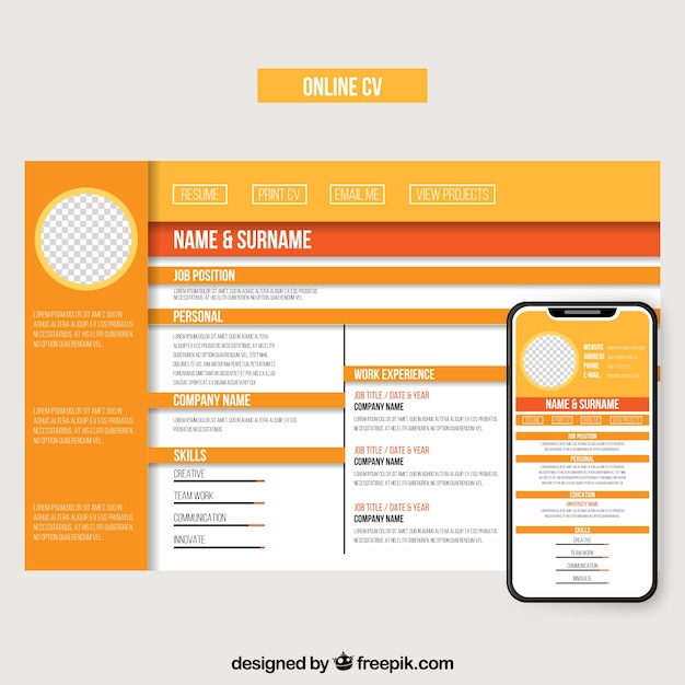 Attractive online curriculum template