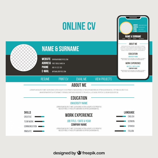 Attractive online curriculum template