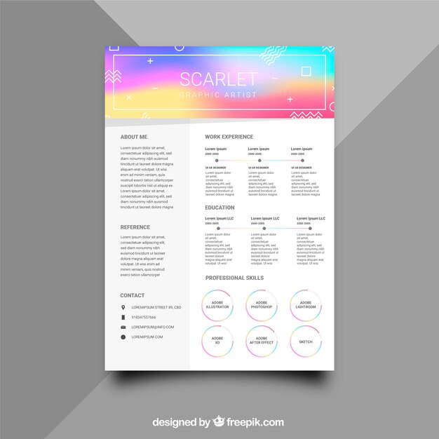 Attractive online curriculum template