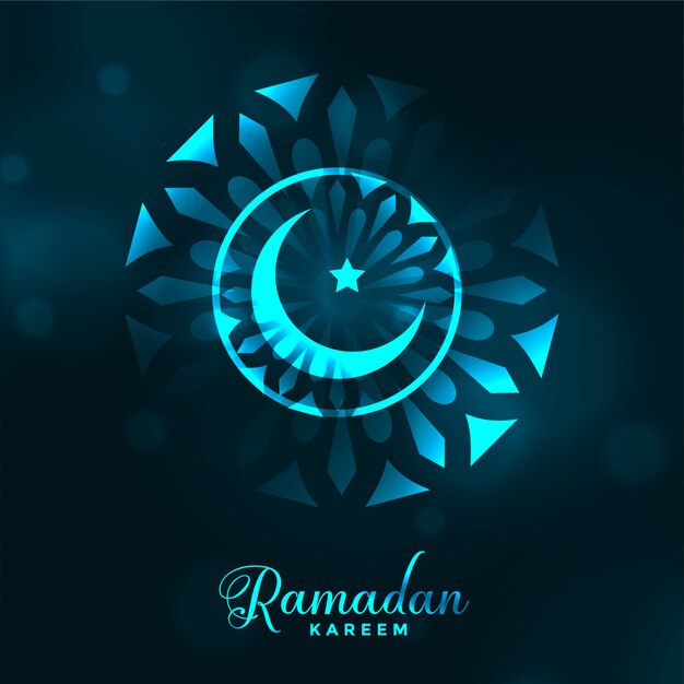 Attractive ramadan kareem glowing moon background