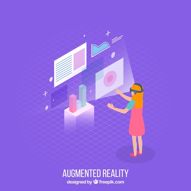 Augmented reality background in isometric style