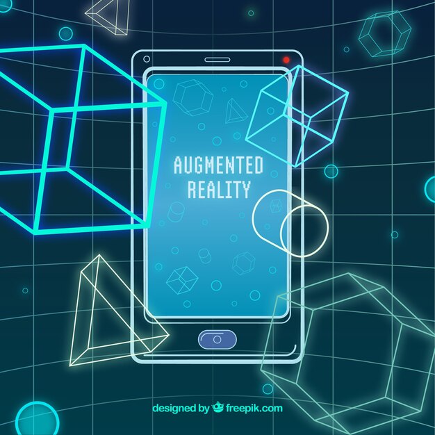 Augmented reality background with device