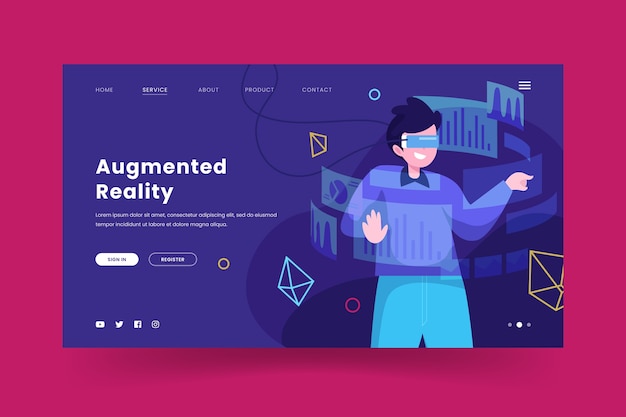 Augmented reality concept - landing page