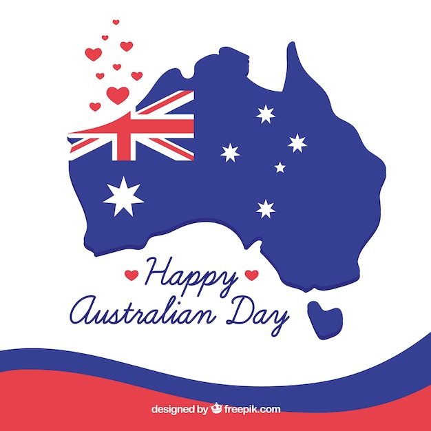 Australia day background with map