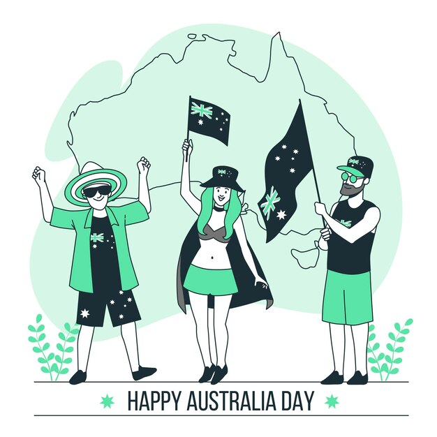 Australia day concept illustration