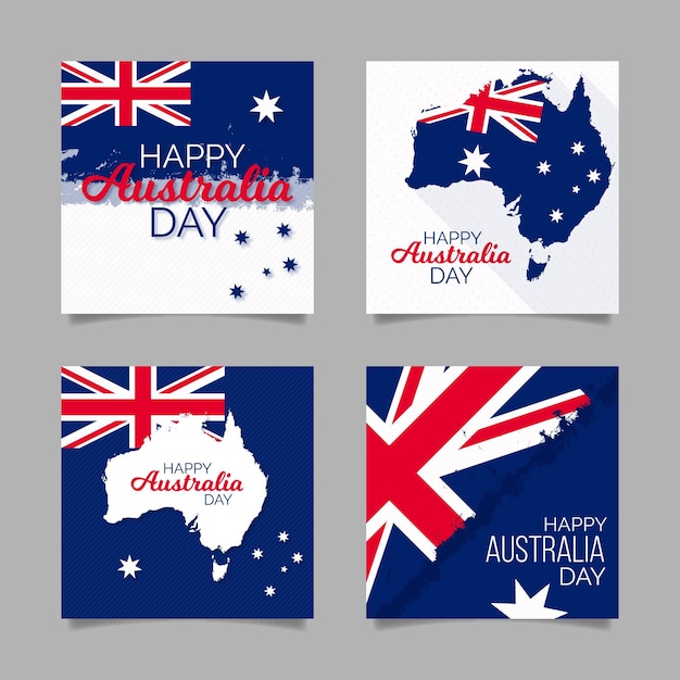 Australia day event greeting cards pack